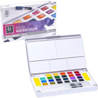 Фарби акварельні художні 24 кольори у пластиковій коробочці SDW24