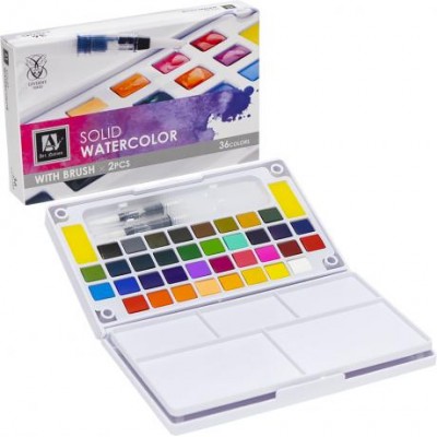 Фарби акварельні художні 36 кольорів у пластиковій коробочці SDW36