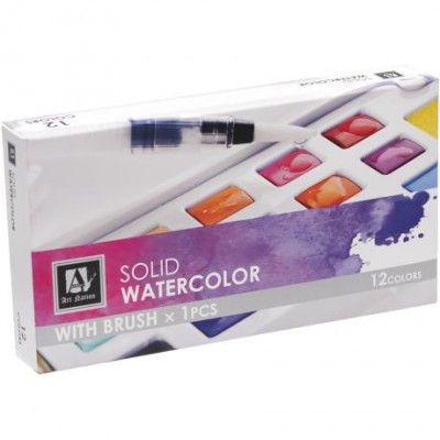 Фарби акварельні художні 12 кольорів у пластиковій коробочці SDW12 у магазині autoplus, з доставкою по Україні, краща ціна