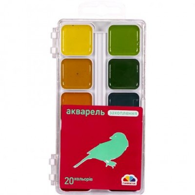 Акварель 20 кольорів "Захоплення" пластик "Гамма" 13,5 * 7,5 см у магазині autoplus, з доставкою по Україні, краща ціна