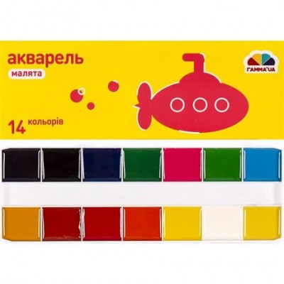 Акварель 14 кольорів "Малята" картон "Гамма" 17 * 7см у магазині autoplus, з доставкою по Україні, краща ціна