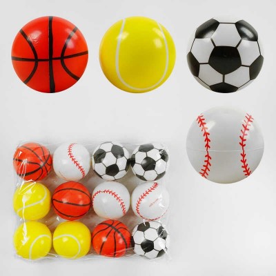 М`яч фомовий C 60302 (60) ЦІНА ЗА 12 ШТУК У ПАКУВАННІ, діаметр 7 см в магазині autoplus, з доставкою по Україні, краща ціна