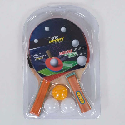 Набір ракеток С 34426 для пінг-понгу TK Sport 2 ракетки + 3 м'ячі, в слюді в магазині autoplus, з доставкою по Україні, краща ціна