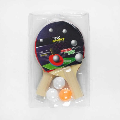Набір для настільного тенісу C 48193 TK Sport , 2 ракетки, 3 м'яча, у пакеті
