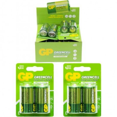 Батарейка GP GREENCELL 1.5V сольова, 13G-U2, R20, D GP-000089