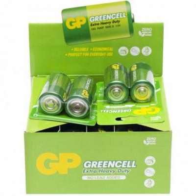 Батарейка GP GREENCELL 1.5V сольова, 13G-U2, R20, D GP-000089 у магазині autoplus, з доставкою по Україні, краща ціна