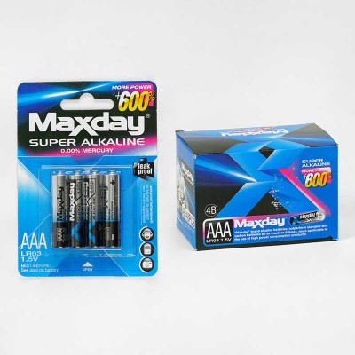 Батарейки “Maxday” C 57144 (20) Alcaline, міні-пальчикові, АAА 1,5V, ЦІНА ЗА 48 ШТУК В БЛОЦІ в магазині autoplus, з доставкою по Україні, краща ціна