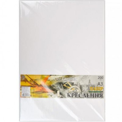 Папір для креслення А3 AmberGraphic "Графіка" 10 аркушів, 200г/м², в п/п пакеті у магазині autoplus, з доставкою по Україні, краща ціна