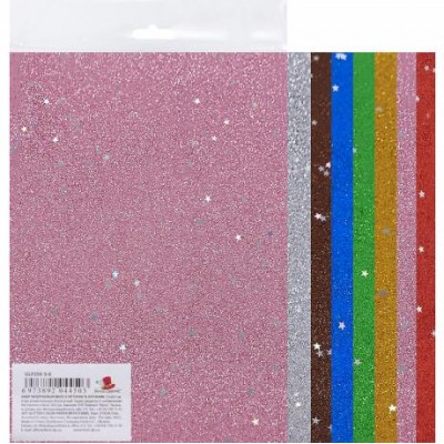 Набір кольорового паперу А4 з глітером та зірочками 8 кольорів GLP250-S-8/044503 у магазині autoplus, з доставкою по Україні, краща ціна