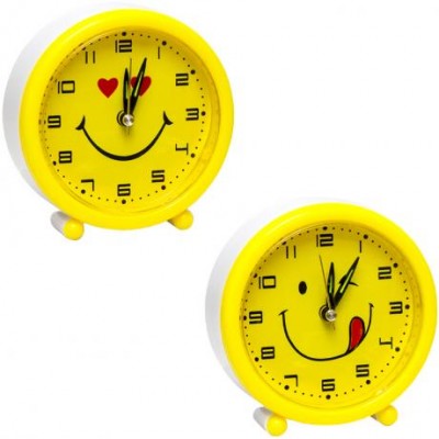 Настільний годинник - будильник 8897 "Смайл коло" D11см у магазині autoplus, з доставкою по Україні, краща ціна