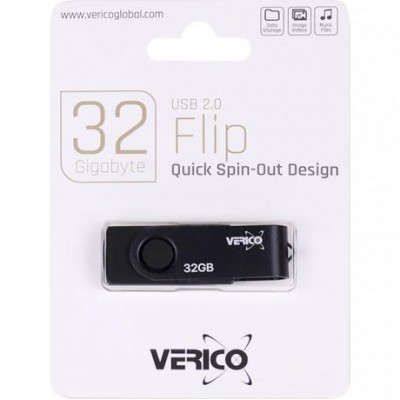 Флешка Verico USB 32Gb Flip Black 1UDOV-R0BK33-NN 040194/606076 у магазині autoplus, з доставкою по Україні, краща ціна