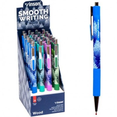Ручка масляна VINSON Wood синя 108 автоматична у магазині autoplus, з доставкою по Україні, краща ціна