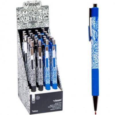 Ручка масляна VINSON Tattoo синя 103 автоматична у магазині autoplus, з доставкою по Україні, краща ціна