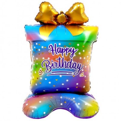 Кулька фольгована підлогова "Happy Birthday" 130*70 см FL-002
