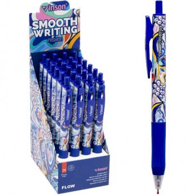 Ручка масляна VINSON FLOW синя 558 автоматична