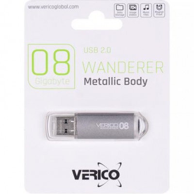 Флешка Verico USB 8Gb Wanderer Gray 1UDOV-M4GY83-NN