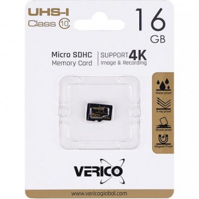 Карта памяти Verico MicroSDHC 16GB UHS-I (CL10) 1MCOV-MDH9G3-NN 600319