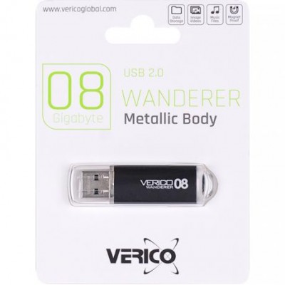Флешка Verico USB 8Gb Wanderer Black 1UDOV-M4BK83-NN 600555/018037