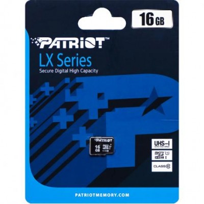 Карта памяти Patriot MicroSDHC 16GB UHS-I (Class 10) LX Series (card only) у магазині autoplus, з доставкою по Україні, краща ціна