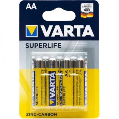 Батарейки R6 Varta Superlife ZnCb AA 4 шт/блистер 556267