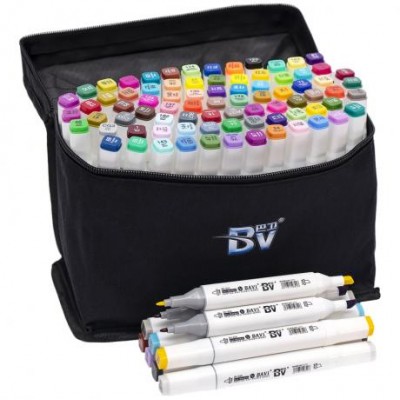 Набір скетч-маркерів 80 кольорів BV820-80 у сумці у магазині autoplus, з доставкою по Україні, краща ціна