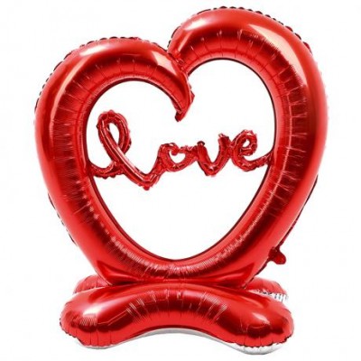 Кулька фольгована підлогова Серце ЧЕРВОНЕ "LOVE" 140*110см FL-013
