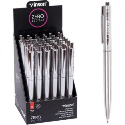 Ручка масляна VINSON Zero "Срібло" синя Z4 автоматична