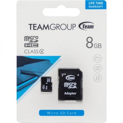 Карта памяти Team MicroSDHC 8GB+SD adapter (class 4)