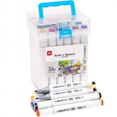 Набір скетч-маркерів 36 кольорів 820-36 в пластиковому боксі у магазині autoplus, з доставкою по Україні, краща ціна