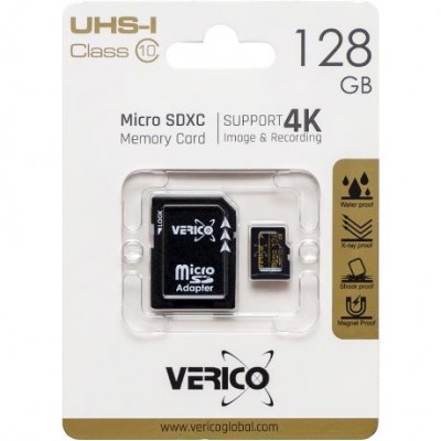 Карта памяти Verico MicroSDXC 128GB Class 10 (UHS-1)+SD adapter 600487 у магазині autoplus, з доставкою по Україні, краща ціна