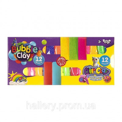Набір Air Clay + Bubble Clay 12 шт + 12 шт рос