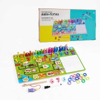 Логічна дерев’яна дошка “Диво-логіка” 47699 №4 "Машинки" (24) "WToys" магнітна риболовля,пальчиковий лабіринт, дошка для малювання