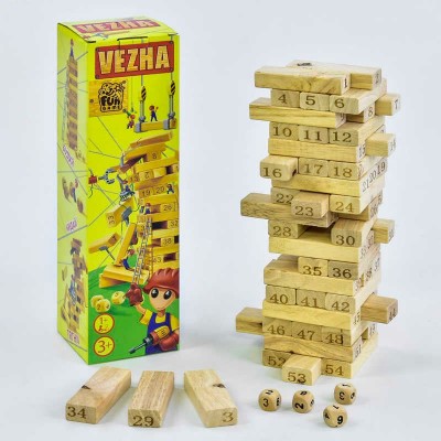 Дерев'яна гра Вежа 7358 54 деталі, 4FUN Game Club Wood в магазині autoplus, з доставкою по Україні, краща ціна