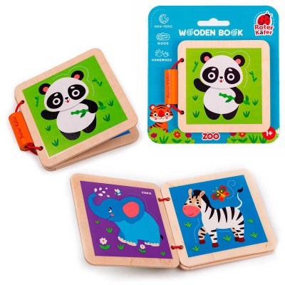 Wooden Тoy "Wooden book. Zoo" RW3030 (34) "Vladi Toys", дерев'яна книжечка, у пакеті
