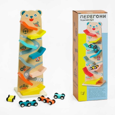 Трек C 61463 (24) "WToys", 8 спусків, 4 машинки, дерев’яний