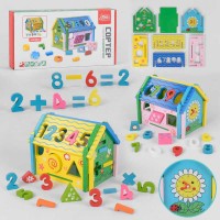 Дерев'яний логічний теремок 57107 4FUN Game Club Wood , сортер, цифри, фігури