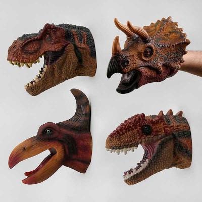 Голова динозавра на руку Q 9899-780 (48/3) 4 види, гумові, 1 шт, ВИДАЄТЬСЯ ТІЛЬКИ МІКС ВИДІВ