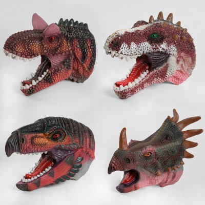 Голова на руку Q 9899-781 (48/3) Динозаври , 4 види, гумові, 1шт у пакеті, ВИДАЄТЬСЯ ТІЛЬКИ МІКС ВИДІВ