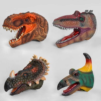 Голова на руку Q 9899-785 (48/3) Динозаври , 4 види, гумові, 1шт в пакеті, ВИДАЄТЬСЯ ТІЛЬКИ МІКС ВИДІВ