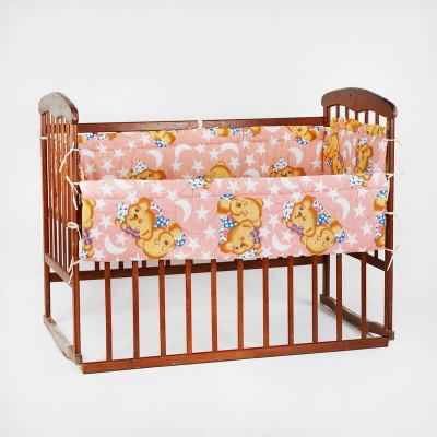 М`які борти в ліжечко 3002301 Сплячий ведмедик 30 см. полікоттон, колір рожевий Homefort
