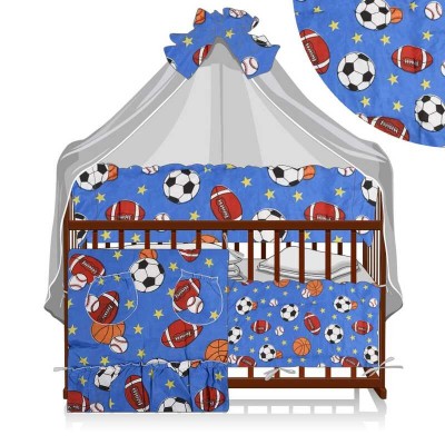 Постільний комплект Малютка 6 предметів 6000711 - тканина полікотон - Іграшковий настільний футбол - колір синій ТМ Алекс
