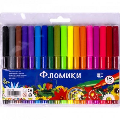 Фломастер 18 кольорів "Фломики" "C" CR550-18 у магазині autoplus, з доставкою по Україні, краща ціна