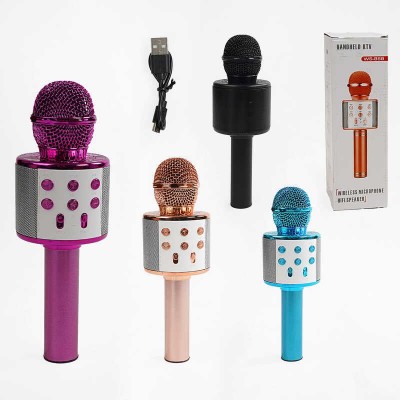 Мікрофон С 60087 (50) 4 види, караоке, bluetooth, USB, колонка, ВИДАЄТЬСЯ ТІЛЬКИ МІКС ВИДІВ