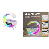 Колонка C 65408 (24) бездротова зарядка телефона, Bluetooth 5.3, підтримка TF Card, USB Type-C, зміна режимів підсвічування, будильник, годинник, у коробці