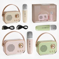 Караоке C 66387 (30) 3 види, bluetooth, мікрофон, підсвічування, від акумулятора/мережі, type-c, AUX, TF-картка, зміна голосу, ВИДАЄТЬСЯ МІКС