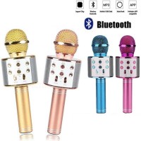 Бездротовий мікрофон С 48340 4 кольори, караоке, bluetooth, USB, колонка, ВИДАЄТЬСЯ ТІЛЬКИ МІКС ВИДІВ