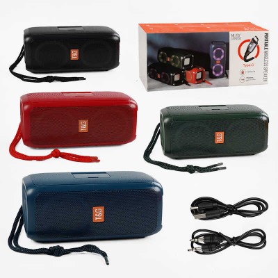 Колонка C 67911 / TG 333 (30) bluetooth, підсвічування, від акумулятора, type-C, TF-картка, usb-слот, AUX-дріт, ВИДАЄТЬСЯ ТІЛЬКИ МІКС ВИДІВ