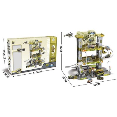 Парковка 8628 B (24/2) “Військова станція”, 3 поверхи, майданчик для гелікоптера, механічний ліфт, запускач, 4 машинки, металопластик