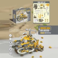 Трек ZX 001 A "Шахта", автоматичний підіймач, мелодія, підіймальний кран обертається на 360°, кран-маніпулятор, 4 машинки
