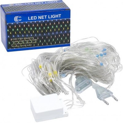Гірлянда електрична сітка 1,5 * 1,5 метра 96L кольорова LED D-1